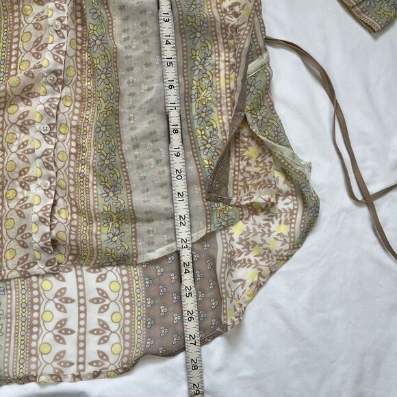 Free People Moonlight Mile Georgette Floral Blouse XS Pink Coastal Sheer Boho - Picture 7 of 12